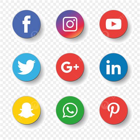 Ikon Media Sosial Mengatur Logo Vector Illustrator Clipart Media
