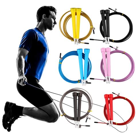 3m Adjustable Skipping Ropes Speed Jump Rope Steel Wire Fitness Sports
