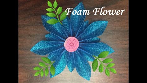 Diy How To Make A Beautiful Blue Glitter Foam Flower Como Hacer Una