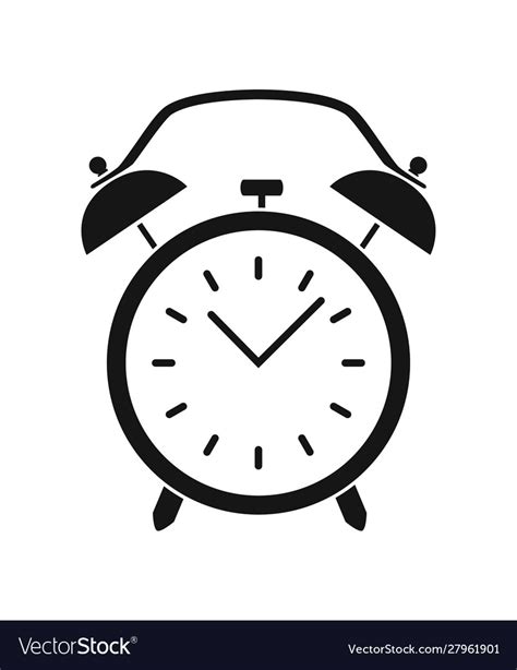 Clocks Silhouette Alarm Clocks Wake Up Time Vector Image
