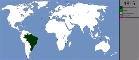 It began in the fifteenth century when portuguese kings sought trade routes to and from the east indies. The Portuguese Empire at its peak, in 1815, with Rio de ...
