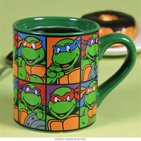 Teenage Mutant Ninja Turtles 80s Cartoon Tiled Coffee Mug Mugs