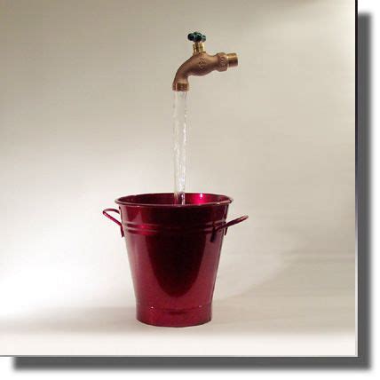Astound your friends and family by making your own fountain that creates the illusion of a faucet over a bucket that never fills. Bucket Outdoor Fountain | Water Fountains (With images) | Tabletop fountain, Water fountain ...