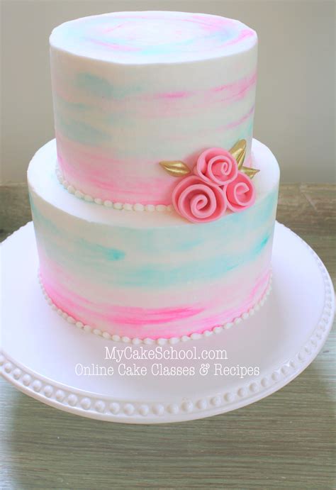 Watercolor Buttercream Cake Tutorial Cake Decorating Videos Watercolor Cake Cake