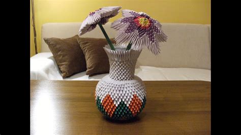 3d Origami Round Vase Full Tutorial Youtube