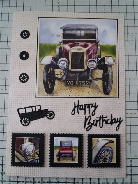 Happy Birthday Vintage Car Happy Birthday Vintage Cards Handmade