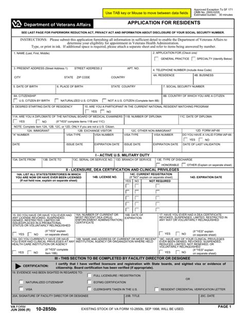 Va Form 10 2850c Printable Tutoreorg Master Of Documents