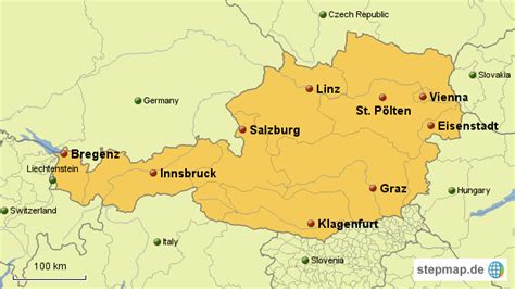 Stepmap Austria Province Capitals Landkarte Für Österreich