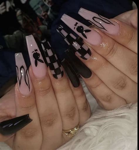 Image About Black In Nail Art By Lily Long Acrylic Nails Coffin Acrylic Nails Coffin