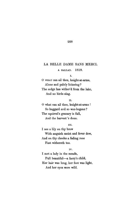 La Belle Dame Sans Merci Life Letters And Literary Remains Of John Keats