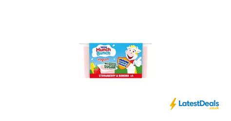 Munch Bunch Yogurt Strawberry And Banana 4 X 100g 400g £150 At Asda