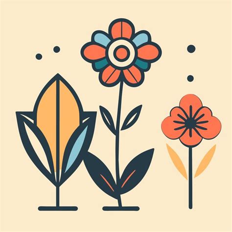 Premium Vector Abstract Flower Illustration Set