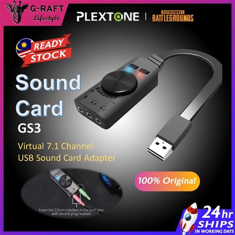 Plextone Gs Virtual Ch Usb Sound Card External Audio Card Mm