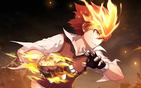 An Anime Character Holding A Fire Ball In His Hand