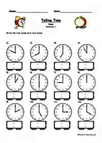 time worksheets clock