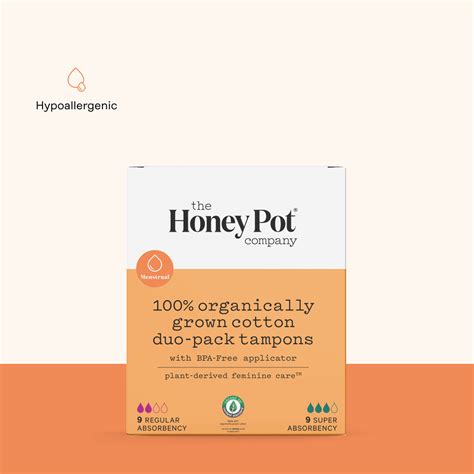 Natural Organic Tampon Variety Pack The Honey Pot The Honey Pot Feminine Care