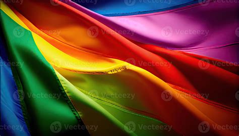 Rainbow Flag Illustration Waving Colorful Rainbow Flag Detail Of The