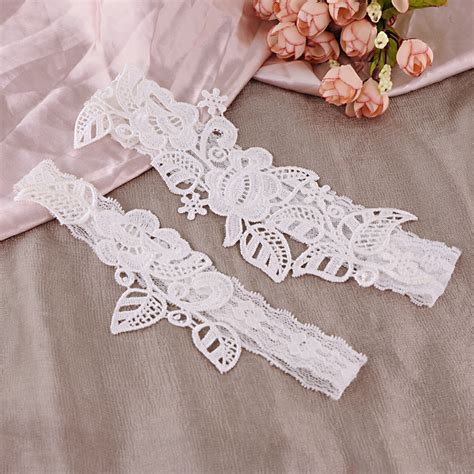 th01 02 sexy wedding garter white embroidery floral sexy garters women female bride thigh ring