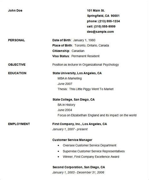 The right resume format can capture a recruiter or hiring manager's attention. 70+ Basic Resume Templates - PDF, DOC, PSD | Free & Premium Templates