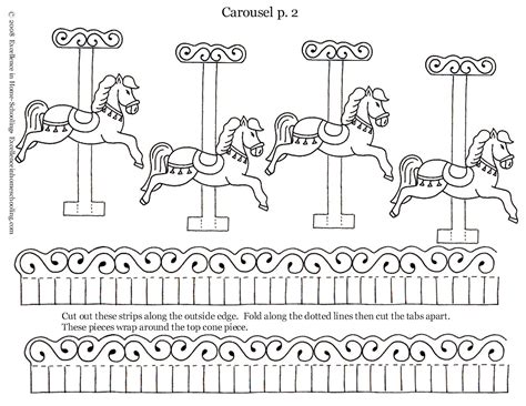 Lauras Frayed Knot Carousel Carousel Papercraft Templates Dotted Line