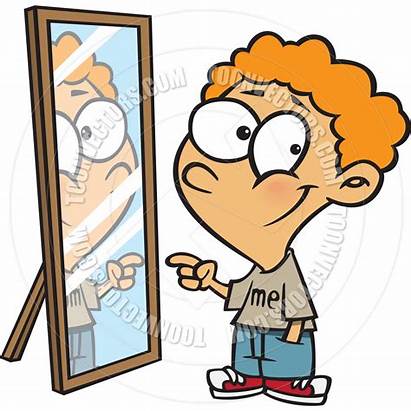 Self Clipart Cartoon Aware Boy Clip Pointing