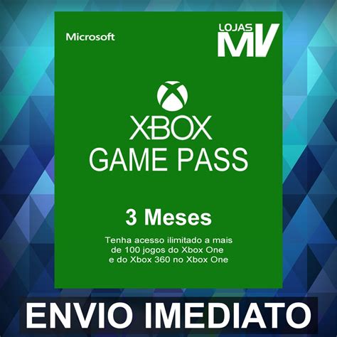 Xbox Game Pass 3 Meses Código De 25 Digitos Xbox One Oficial R 125