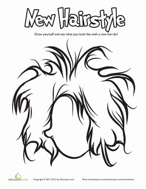 600x825 hairstyle with braid coloring page coloringcrew com pages. Hair Coloring Pages | Education.com