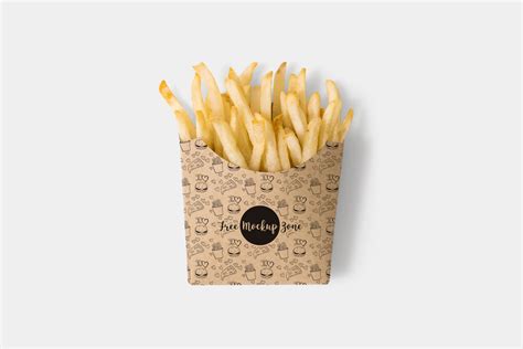 Download Free French Fries Box Mockup