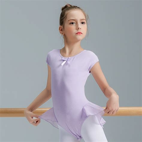 2020 Training Girls Children Short Sleeve Leotard Skirt Ballet
