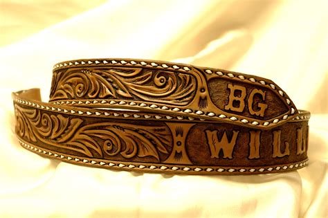 Hand Tooled Western Leather Belts Custom Belts Handmade Leather