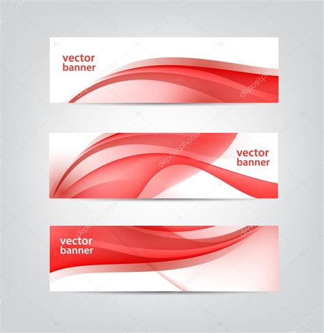 Abstract Wavy Red Banners — Stock Vector © Marylia 66300153
