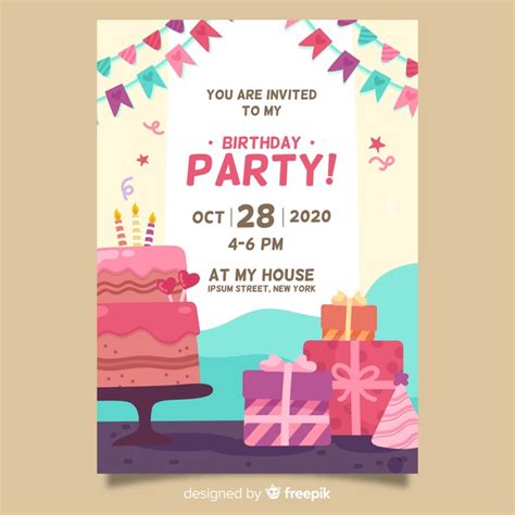 Happy Birthday Party Invitation Templateprintable Ms Word