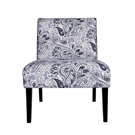 Portfolio Niles Navy Blue Paisley Armless Chair 14341587 Overstock