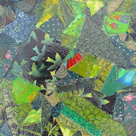Fabric Collage With Paint On Canvas Painting Textile Art Art