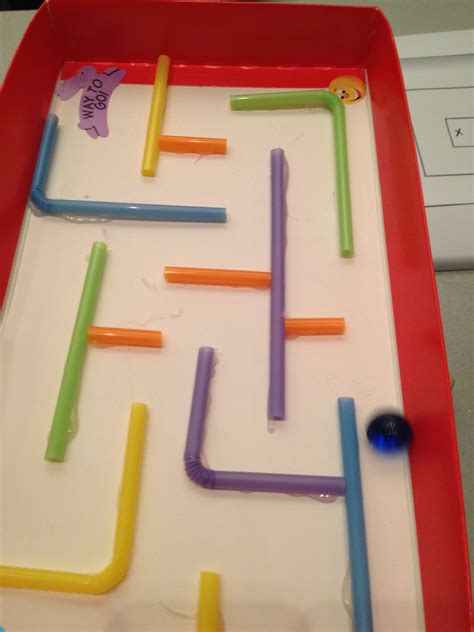 Marble Maze Made From A Shoebox Lid And Straws Holiday Activities