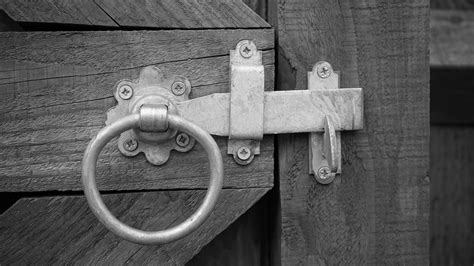 Free Photo Grayscale Photo Of Door Knock Antique Lock Wood Free
