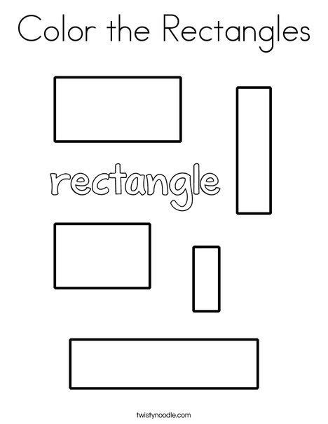 Color The Rectangles Coloring Page Shape Coloring Pages Shapes