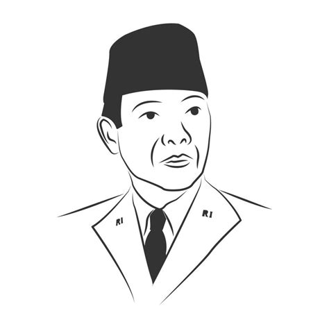 Soekarno The First President Of Indonesia 7410753 Vector Art At Vecteezy