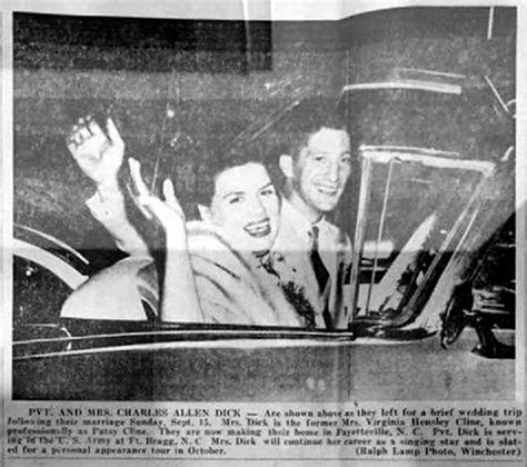 Patsy And Charlie Wedding Clipping From The Winchester Star 1957 Courtesy Of Don Harvey