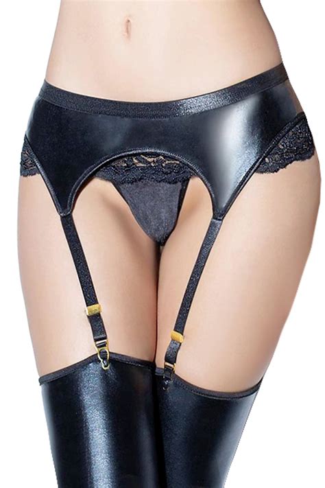 Cassandra Black Vinyl High Waist Garter Belt Plus Size Shop Stockings At Lucky Doll Lingerie Ph
