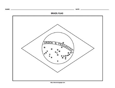 Flag Of Brazil Coloring Page Free Printable Coloring Page