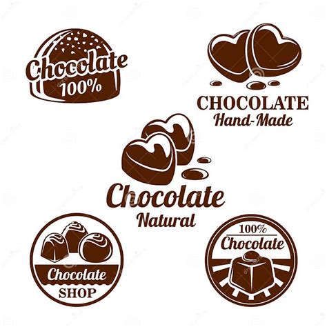 Chocolate Cacao Sweets Symbol Set For Food Design Stock Vector