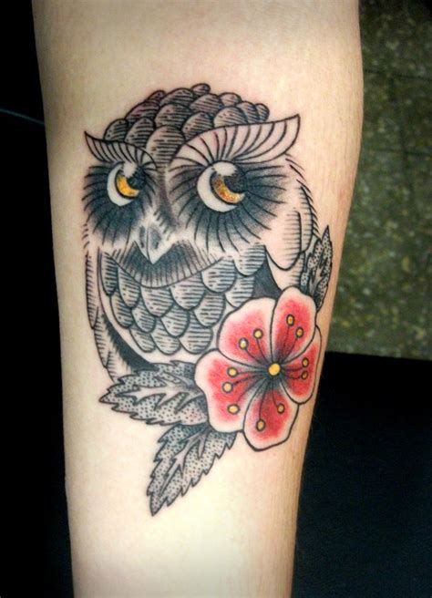 Owl Flower Tattoo On Behance Tattoos Flowers Owl