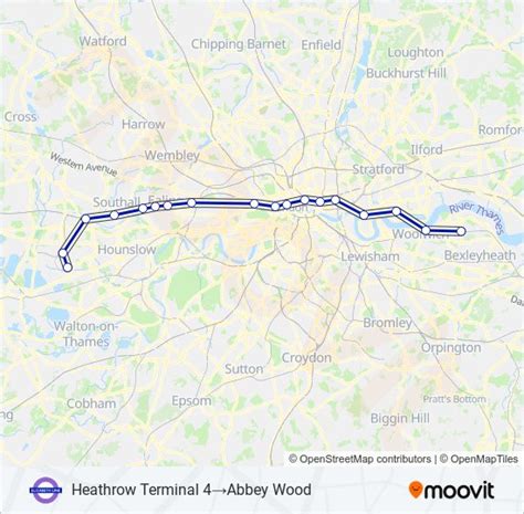 Elizabeth Route Schedules Stops And Maps Heathrow Terminal 4‎→abbey