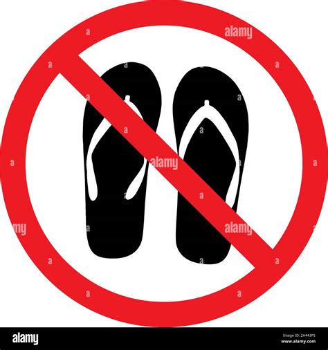 No Sandals Allowed Sign Red Circle Background Safety Signs And