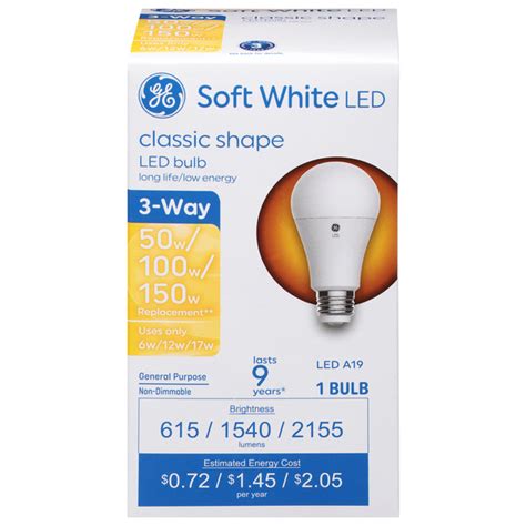 Save On Ge Led 3 Way Light Bulb Soft White 50w 100w 150w Replacement