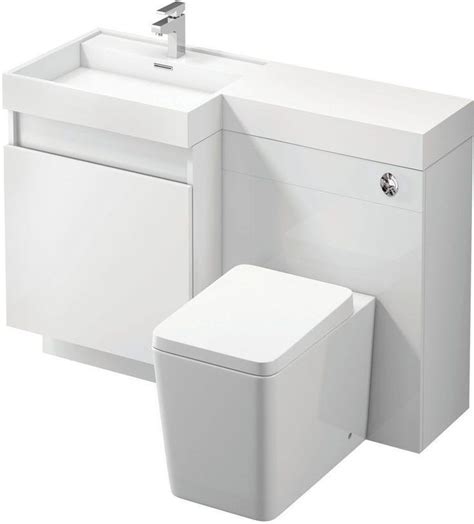 Aire 1200mm Vanity And Wc Combination Unit In White Gloss Left Hand