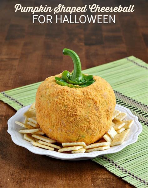 Pumpkin Shaped Cheeseball Recipe For Halloween Cheese Ball Recipes