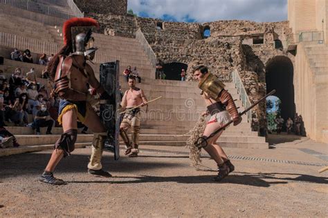 Exhibition Of Gladiator Fights Editorial Photography Image Of Combat