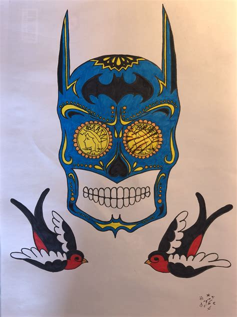Select from premium sugar skull of the highest quality. Batman Sugar Skull by F6 | Batman, Sugar skull, Skull